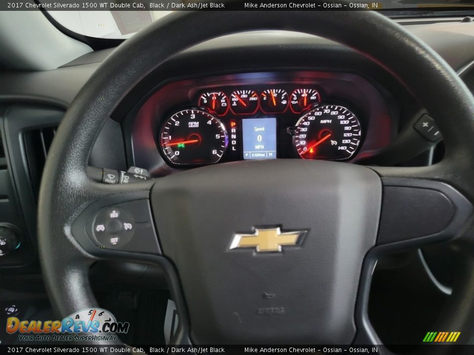 2017 Chevrolet Silverado 1500 WT Double Cab Black / Dark Ash/Jet Black Photo #22