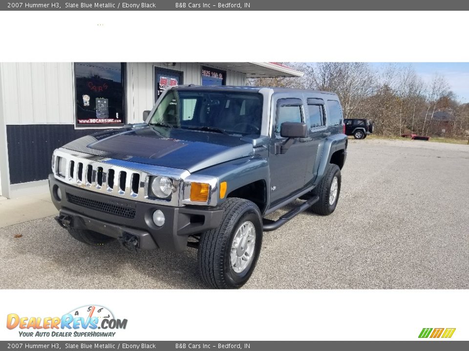 2007 Hummer H3 Slate Blue Metallic / Ebony Black Photo #2