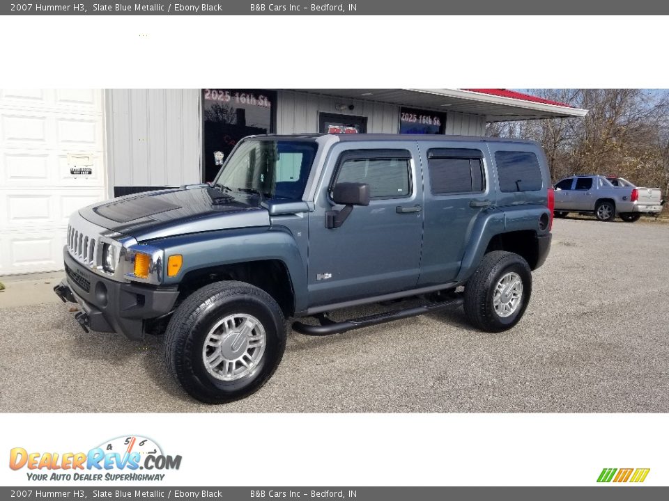 2007 Hummer H3 Slate Blue Metallic / Ebony Black Photo #3