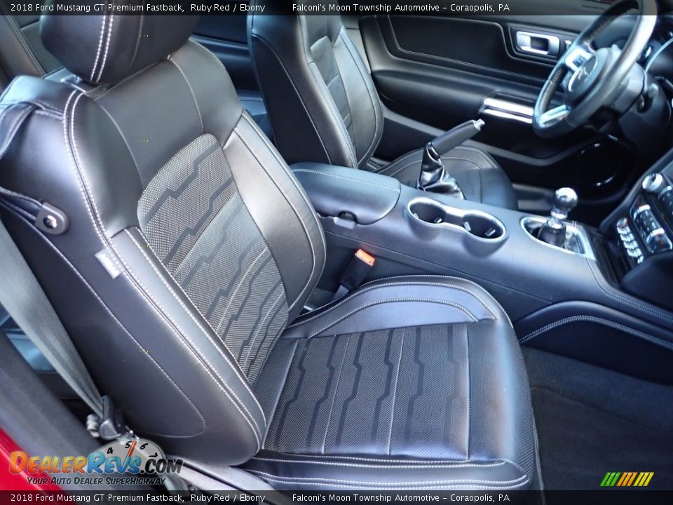 Front Seat of 2018 Ford Mustang GT Premium Fastback Photo #10