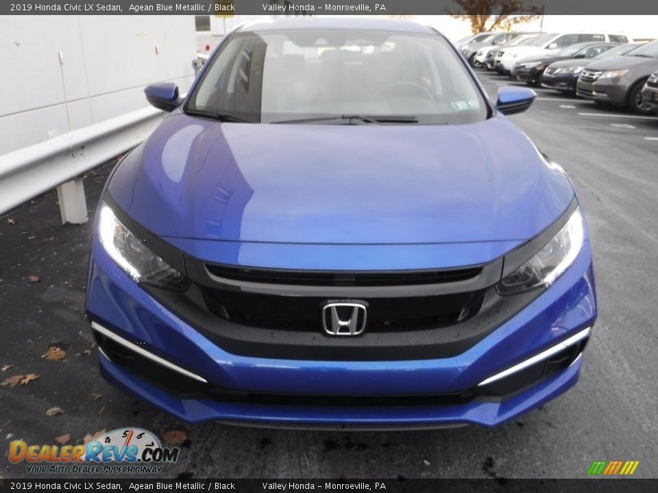 2019 Honda Civic LX Sedan Agean Blue Metallic / Black Photo #4