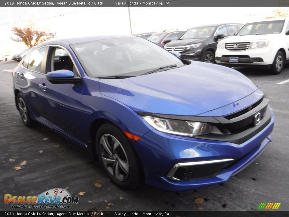 2019 Honda Civic LX Sedan Agean Blue Metallic / Black Photo #5