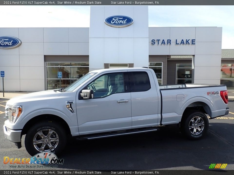 2021 Ford F150 XLT SuperCab 4x4 Star White / Medium Dark Slate Photo #1