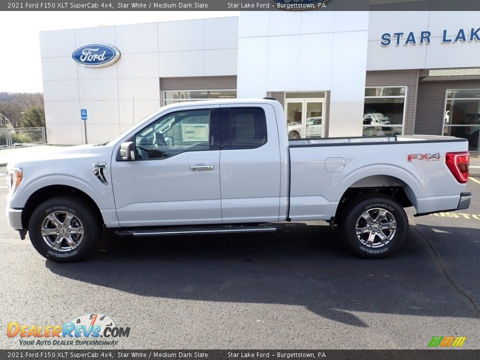 2021 Ford F150 XLT SuperCab 4x4 Star White / Medium Dark Slate Photo #2