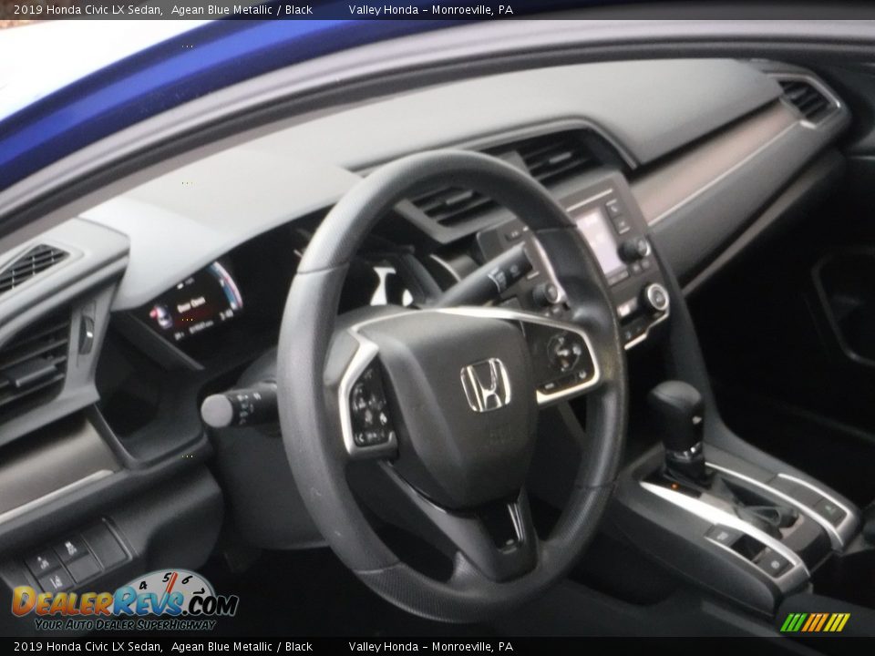 2019 Honda Civic LX Sedan Agean Blue Metallic / Black Photo #7