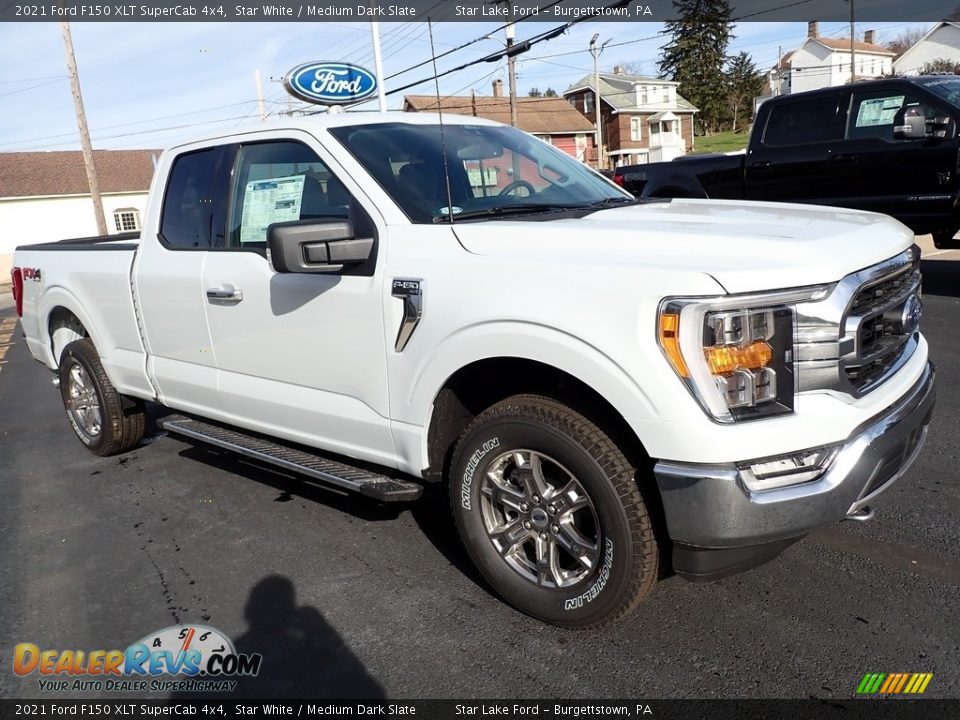 2021 Ford F150 XLT SuperCab 4x4 Star White / Medium Dark Slate Photo #6