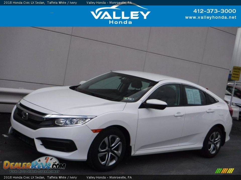 2018 Honda Civic LX Sedan Taffeta White / Ivory Photo #1