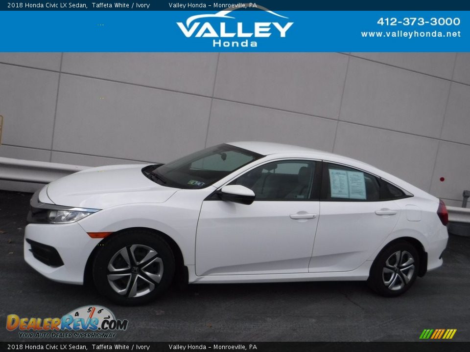 2018 Honda Civic LX Sedan Taffeta White / Ivory Photo #2