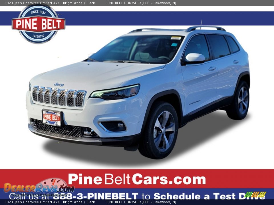 2021 Jeep Cherokee Limited 4x4 Bright White / Black Photo #1