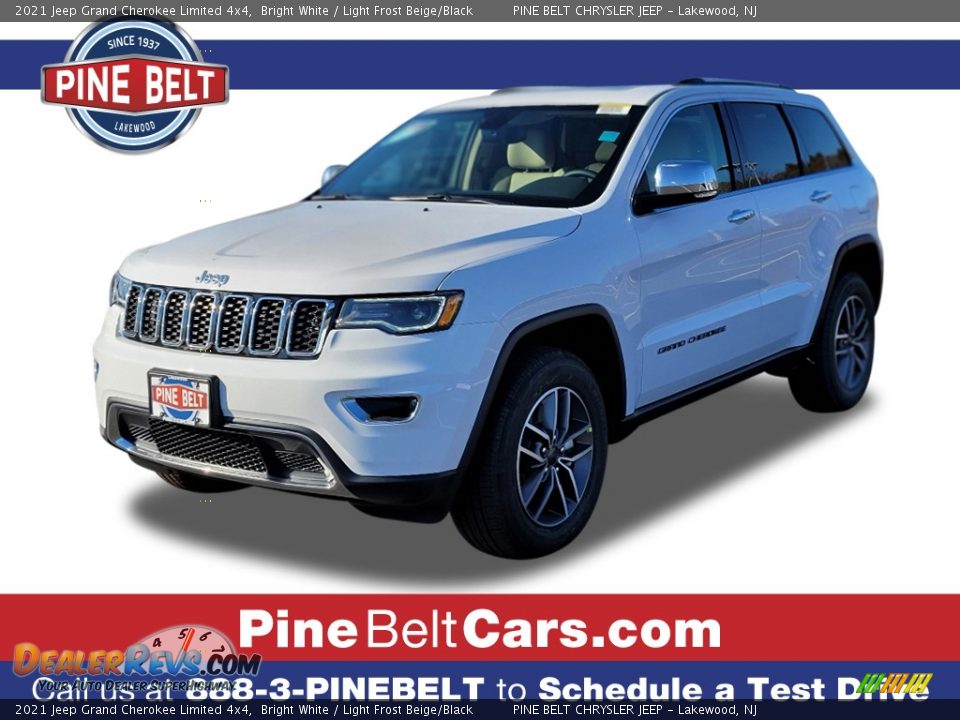 2021 Jeep Grand Cherokee Limited 4x4 Bright White / Light Frost Beige/Black Photo #1