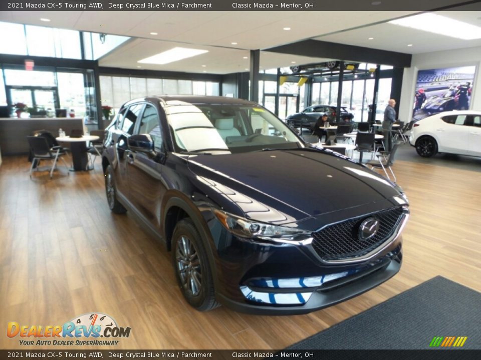 2021 Mazda CX-5 Touring AWD Deep Crystal Blue Mica / Parchment Photo #1
