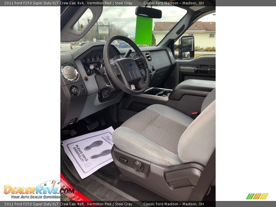2011 Ford F250 Super Duty XLT Crew Cab 4x4 Vermillion Red / Steel Gray Photo #5