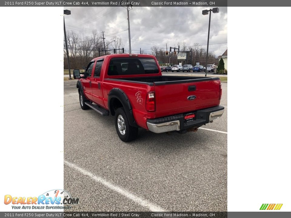 2011 Ford F250 Super Duty XLT Crew Cab 4x4 Vermillion Red / Steel Gray Photo #6