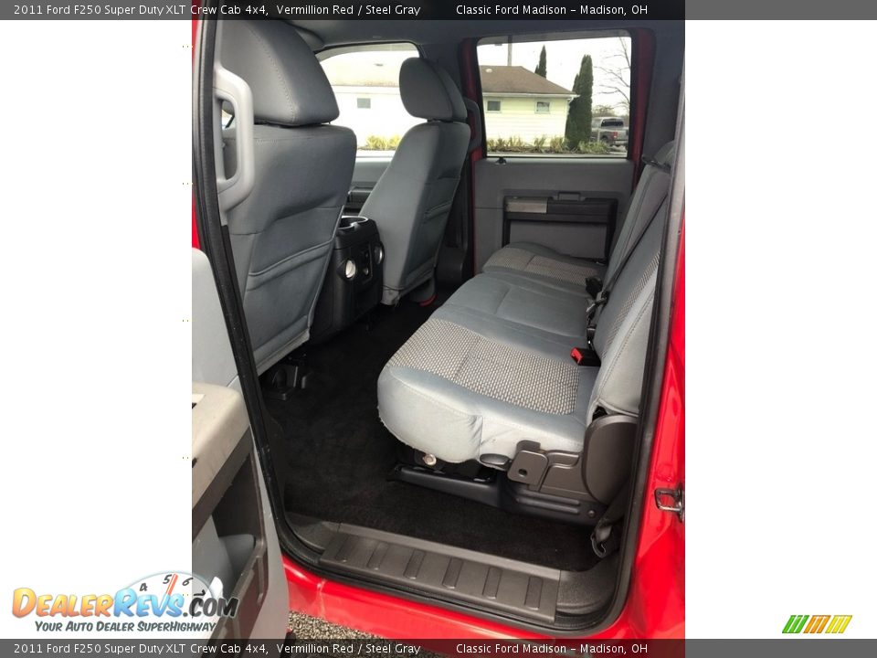 2011 Ford F250 Super Duty XLT Crew Cab 4x4 Vermillion Red / Steel Gray Photo #7