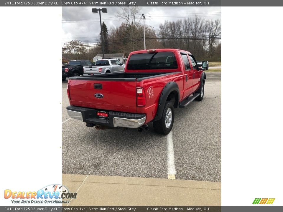 2011 Ford F250 Super Duty XLT Crew Cab 4x4 Vermillion Red / Steel Gray Photo #8