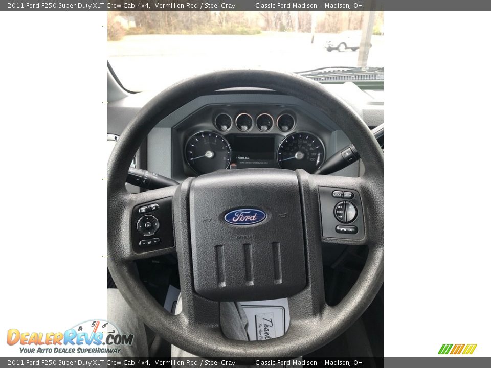 2011 Ford F250 Super Duty XLT Crew Cab 4x4 Vermillion Red / Steel Gray Photo #12