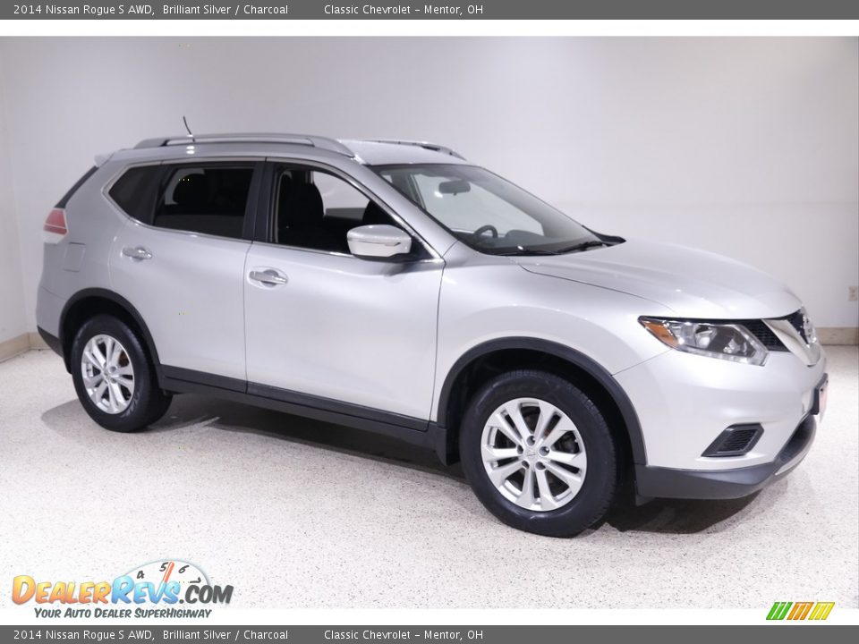 2014 Nissan Rogue S AWD Brilliant Silver / Charcoal Photo #1