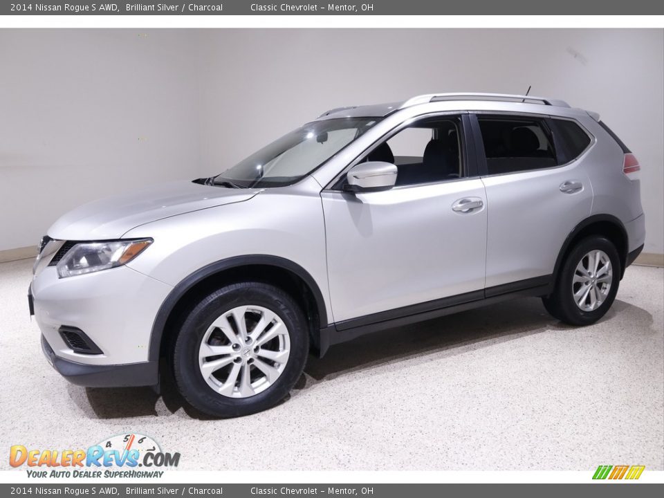 2014 Nissan Rogue S AWD Brilliant Silver / Charcoal Photo #3