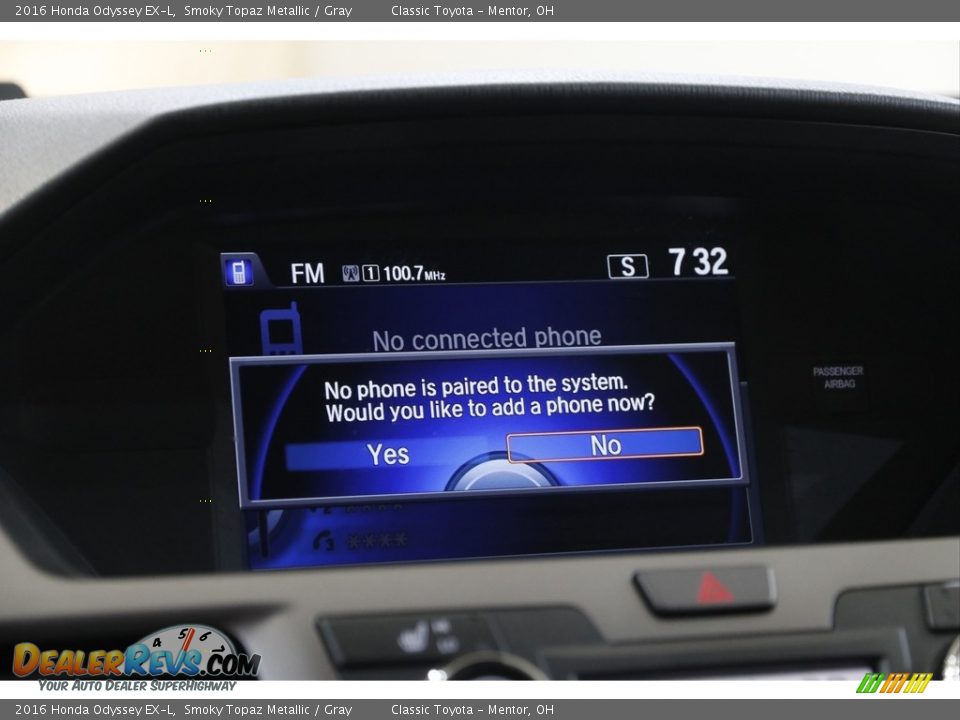 2016 Honda Odyssey EX-L Smoky Topaz Metallic / Gray Photo #11