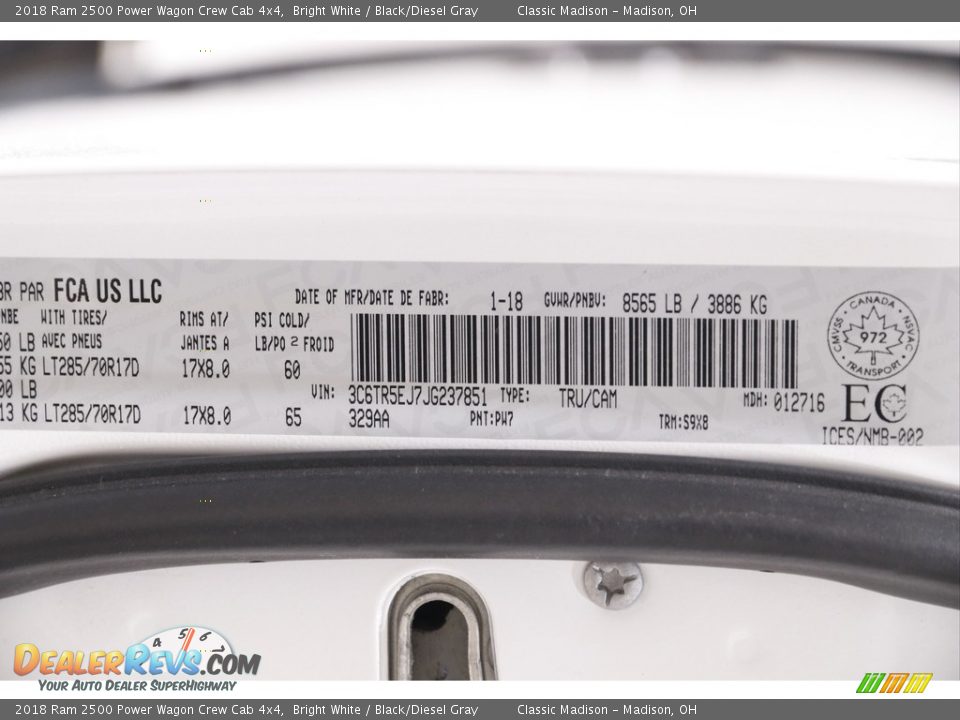 2018 Ram 2500 Power Wagon Crew Cab 4x4 Bright White / Black/Diesel Gray Photo #24