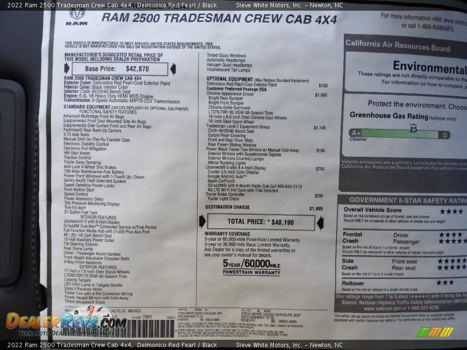 2022 Ram 2500 Tradesman Crew Cab 4x4 Delmonico Red Pearl / Black Photo #26