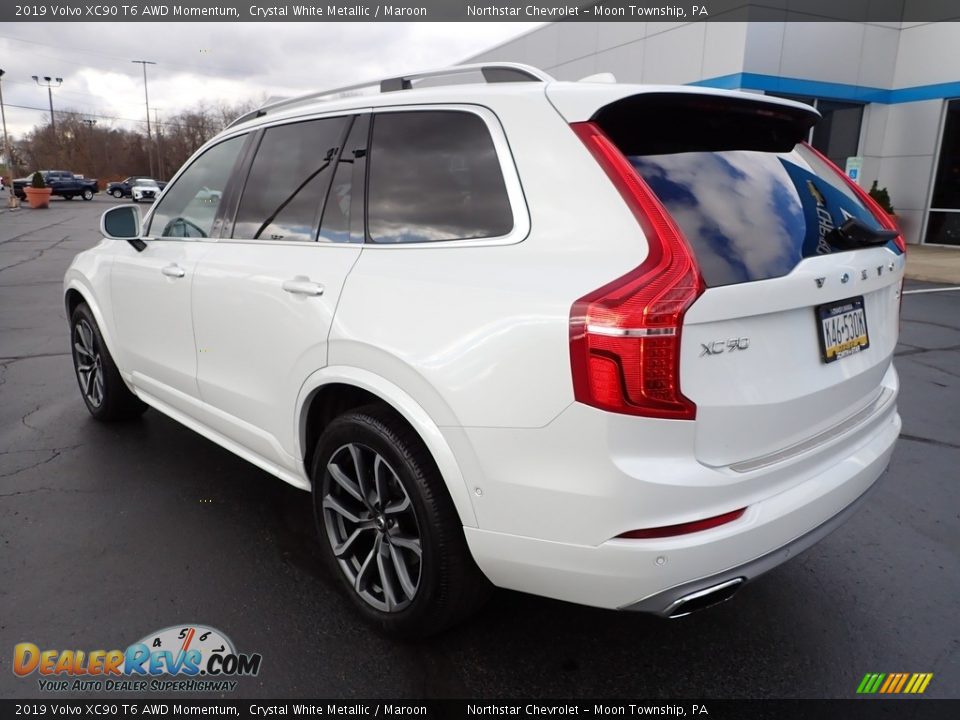 2019 Volvo XC90 T6 AWD Momentum Crystal White Metallic / Maroon Photo #4