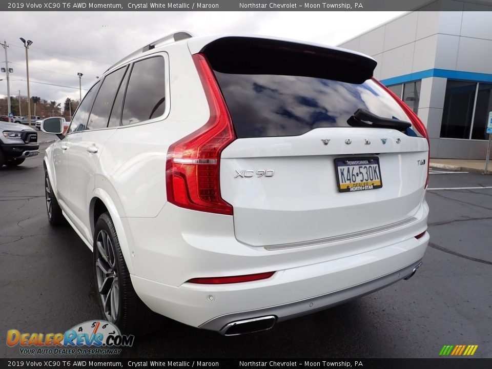 2019 Volvo XC90 T6 AWD Momentum Crystal White Metallic / Maroon Photo #5