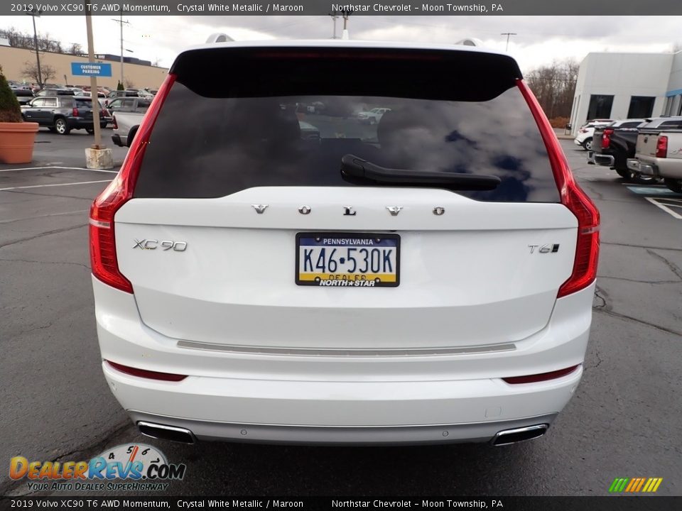 2019 Volvo XC90 T6 AWD Momentum Crystal White Metallic / Maroon Photo #6