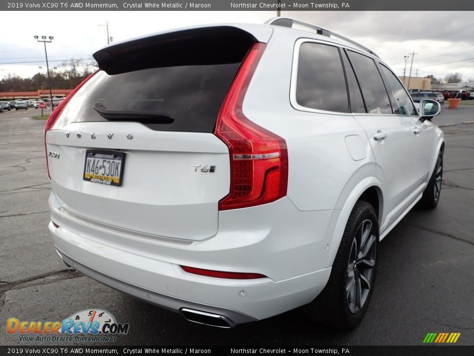 2019 Volvo XC90 T6 AWD Momentum Crystal White Metallic / Maroon Photo #7