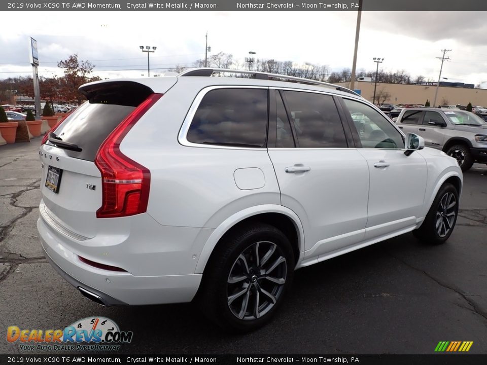 2019 Volvo XC90 T6 AWD Momentum Crystal White Metallic / Maroon Photo #8