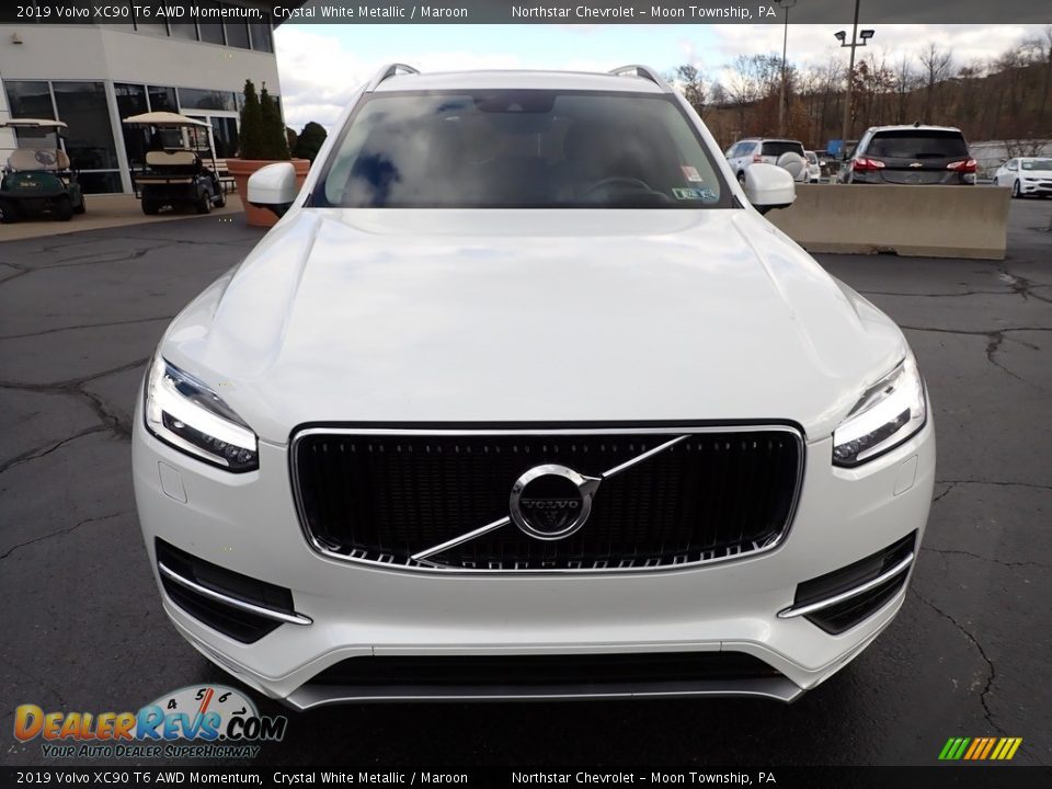 2019 Volvo XC90 T6 AWD Momentum Crystal White Metallic / Maroon Photo #12