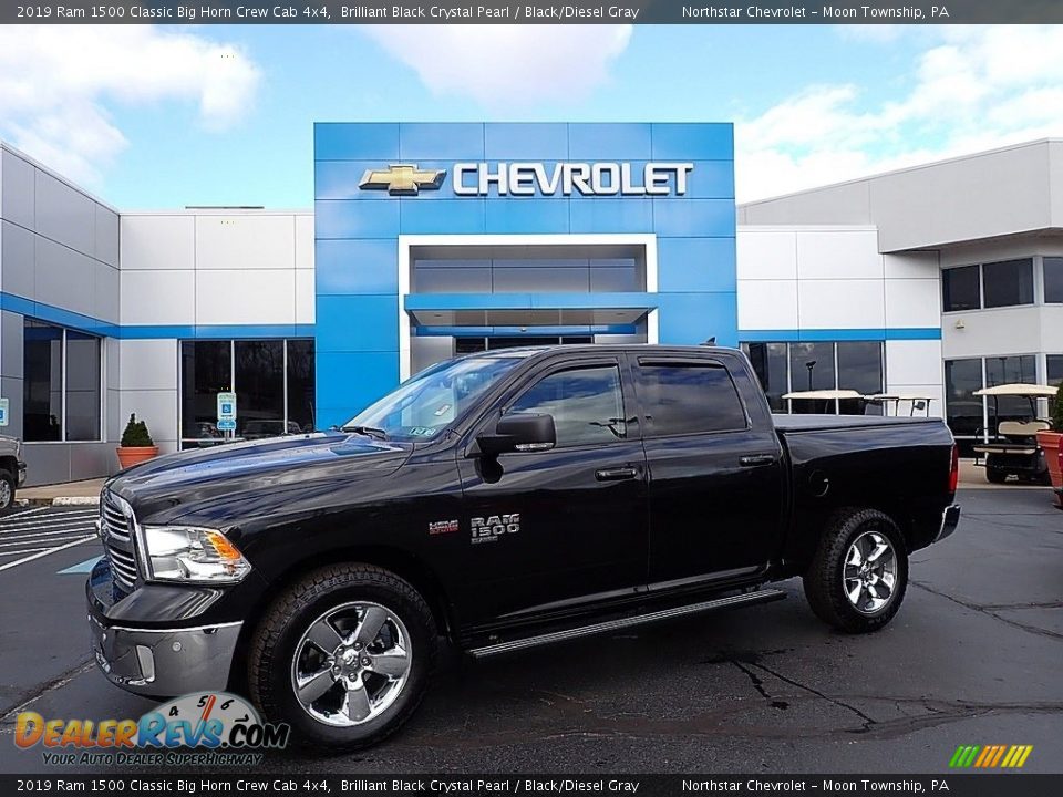 2019 Ram 1500 Classic Big Horn Crew Cab 4x4 Brilliant Black Crystal Pearl / Black/Diesel Gray Photo #1