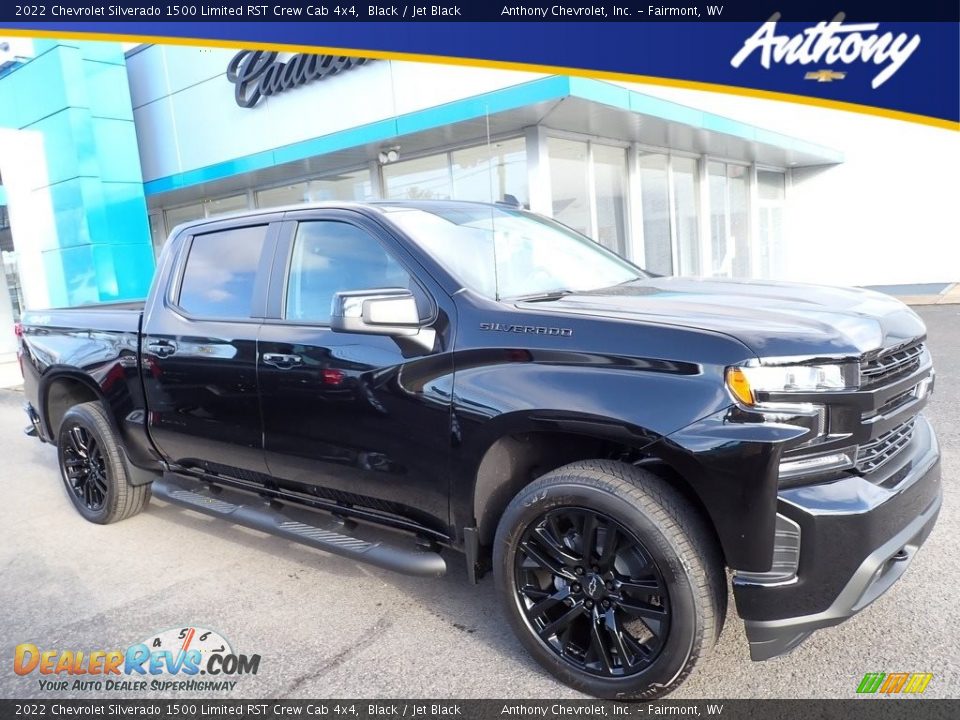 2022 Chevrolet Silverado 1500 Limited RST Crew Cab 4x4 Black / Jet Black Photo #1