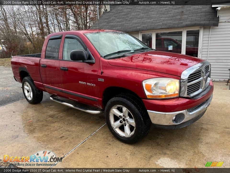 2006 Dodge Ram 1500 ST Quad Cab 4x4 Inferno Red Crystal Pearl / Medium Slate Gray Photo #2