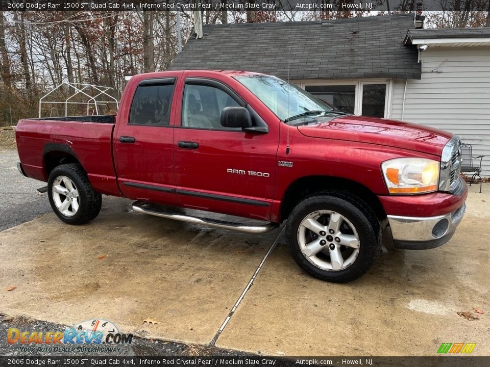 2006 Dodge Ram 1500 ST Quad Cab 4x4 Inferno Red Crystal Pearl / Medium Slate Gray Photo #3