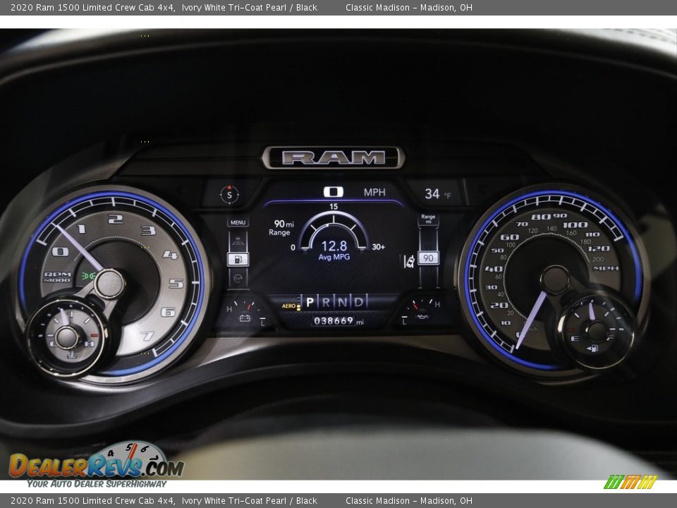 2020 Ram 1500 Limited Crew Cab 4x4 Ivory White Tri-Coat Pearl / Black Photo #9