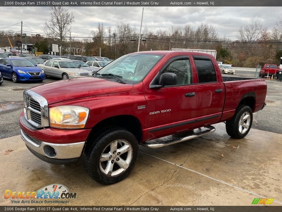 2006 Dodge Ram 1500 ST Quad Cab 4x4 Inferno Red Crystal Pearl / Medium Slate Gray Photo #10