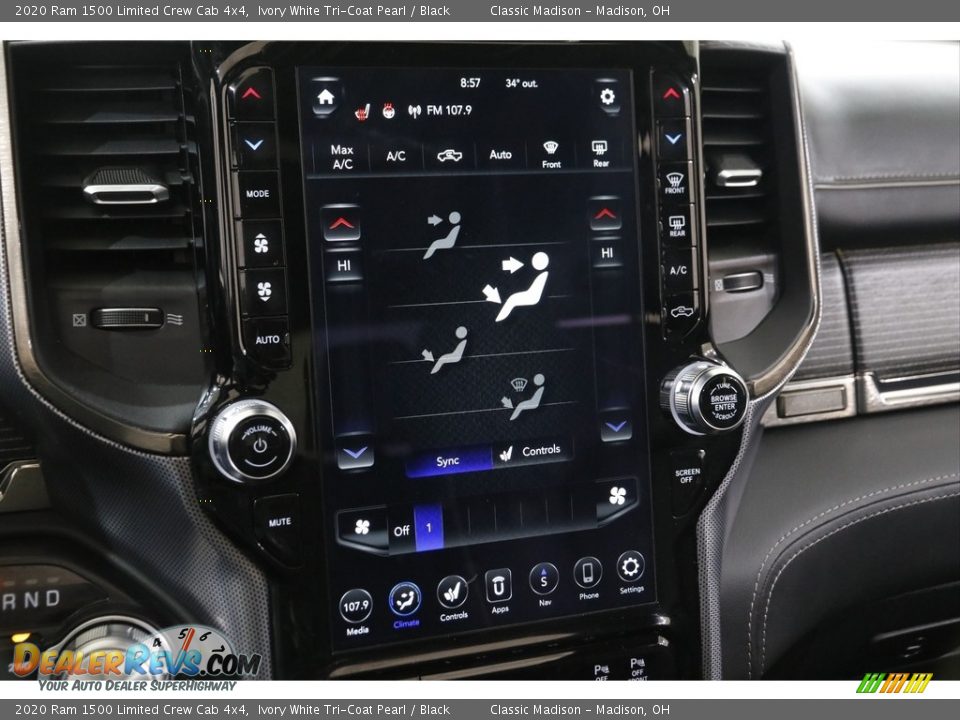 2020 Ram 1500 Limited Crew Cab 4x4 Ivory White Tri-Coat Pearl / Black Photo #12