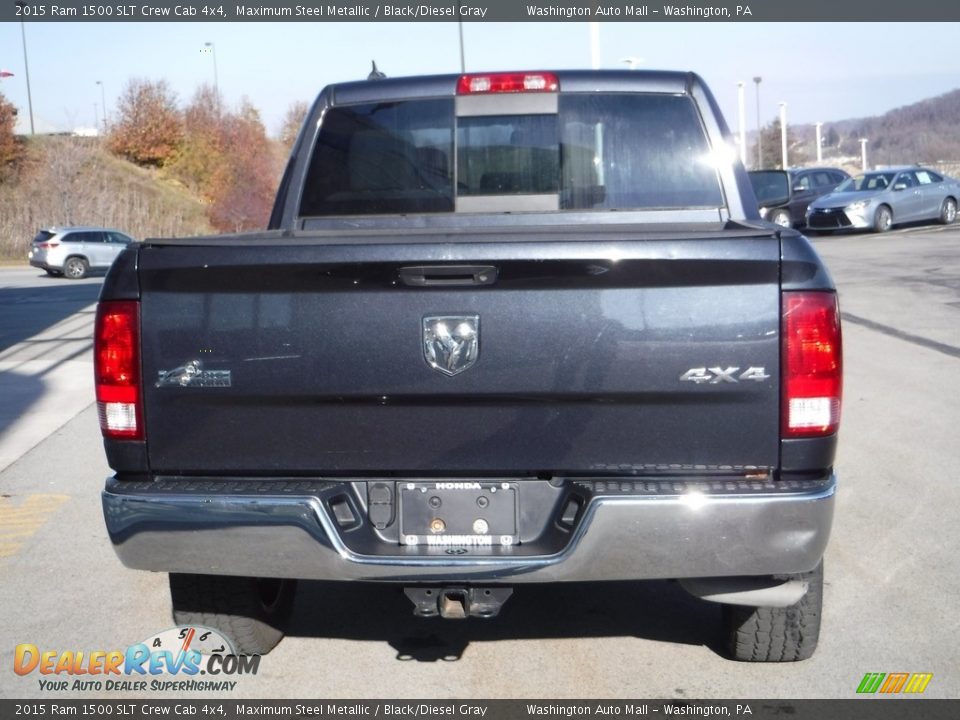 2015 Ram 1500 SLT Crew Cab 4x4 Maximum Steel Metallic / Black/Diesel Gray Photo #6