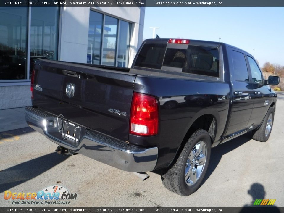 2015 Ram 1500 SLT Crew Cab 4x4 Maximum Steel Metallic / Black/Diesel Gray Photo #7