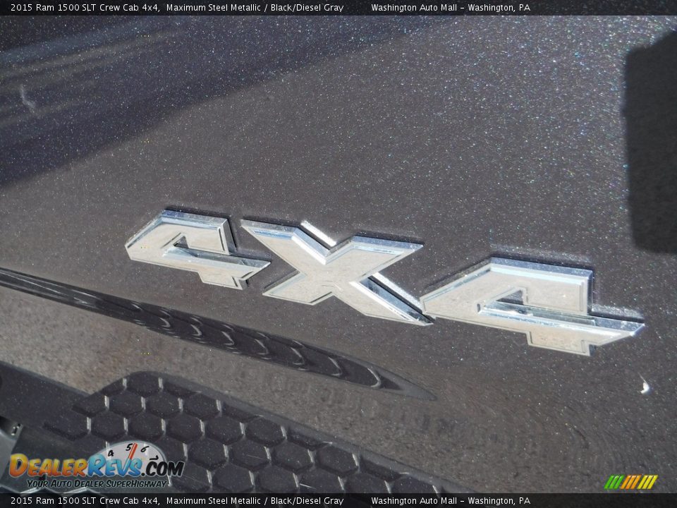 2015 Ram 1500 SLT Crew Cab 4x4 Maximum Steel Metallic / Black/Diesel Gray Photo #8
