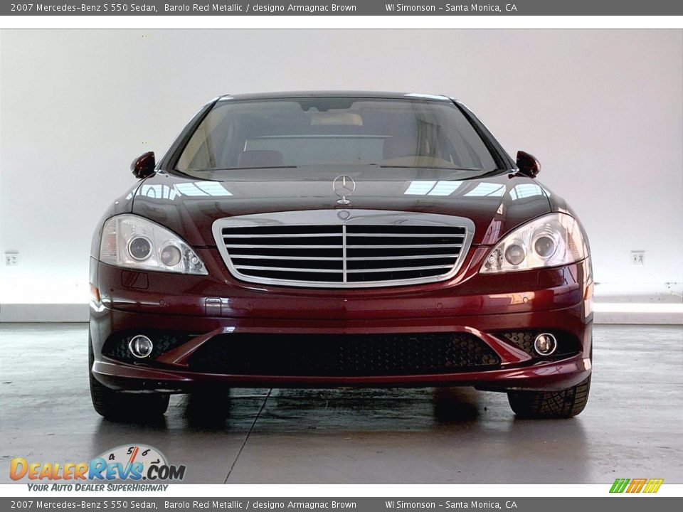 2007 Mercedes-Benz S 550 Sedan Barolo Red Metallic / designo Armagnac Brown Photo #2