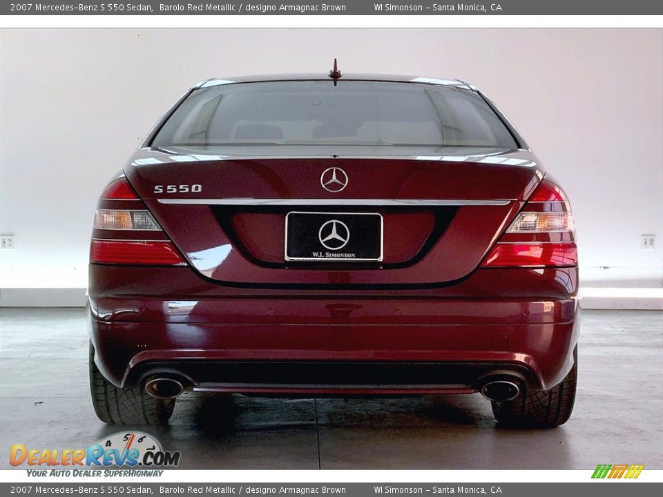 2007 Mercedes-Benz S 550 Sedan Barolo Red Metallic / designo Armagnac Brown Photo #3
