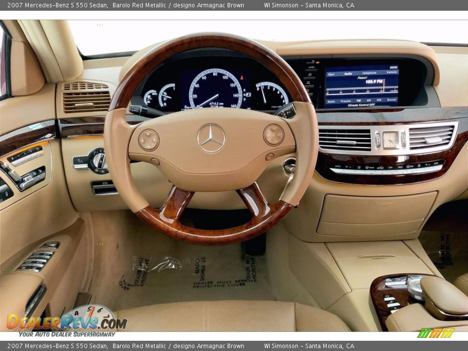 2007 Mercedes-Benz S 550 Sedan Barolo Red Metallic / designo Armagnac Brown Photo #4