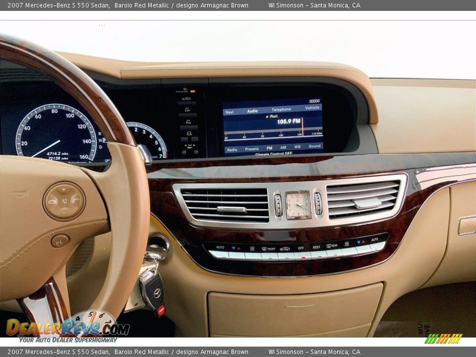 2007 Mercedes-Benz S 550 Sedan Barolo Red Metallic / designo Armagnac Brown Photo #5