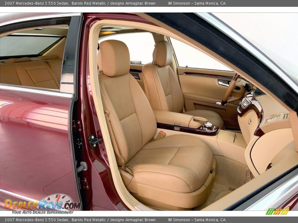 2007 Mercedes-Benz S 550 Sedan Barolo Red Metallic / designo Armagnac Brown Photo #6