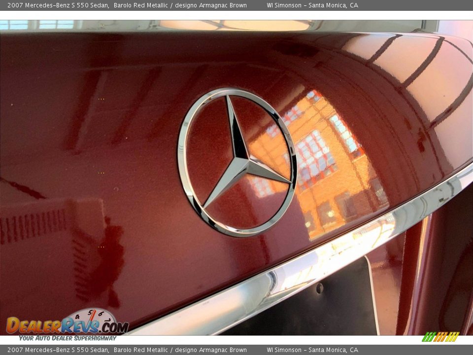 2007 Mercedes-Benz S 550 Sedan Barolo Red Metallic / designo Armagnac Brown Photo #7