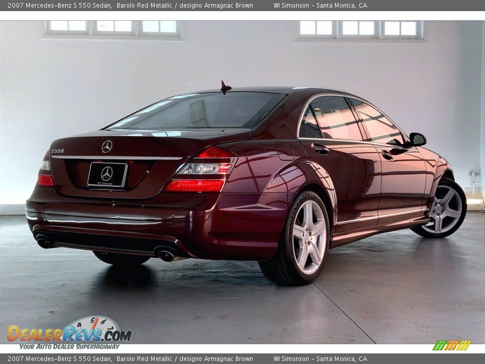2007 Mercedes-Benz S 550 Sedan Barolo Red Metallic / designo Armagnac Brown Photo #13