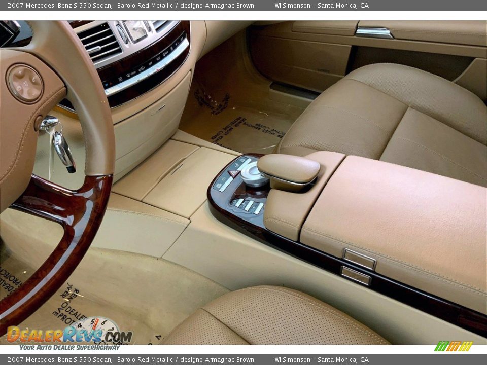 2007 Mercedes-Benz S 550 Sedan Barolo Red Metallic / designo Armagnac Brown Photo #17