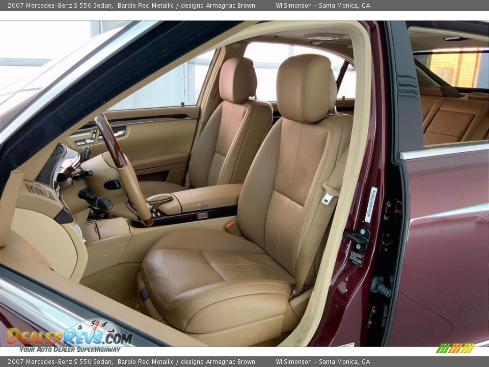 2007 Mercedes-Benz S 550 Sedan Barolo Red Metallic / designo Armagnac Brown Photo #18